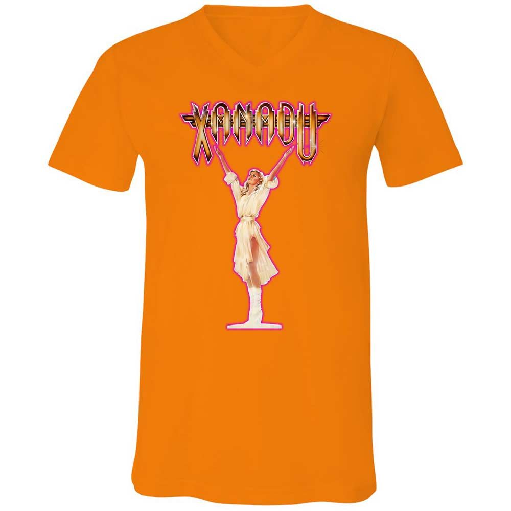 Unisex V-Neck T-Shirt - XQYXHDZV - Orange - 12