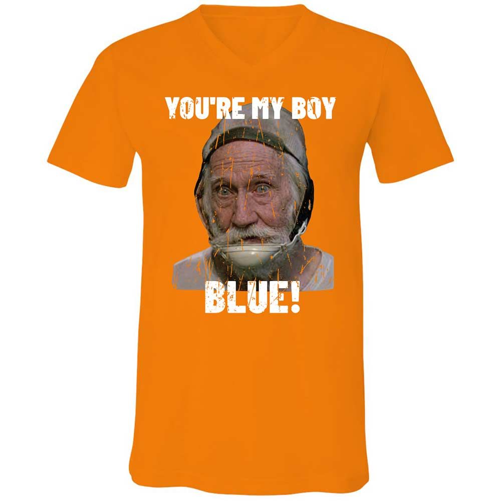 Unisex V-Neck T-Shirt - HZZF7MGV - Orange - 12