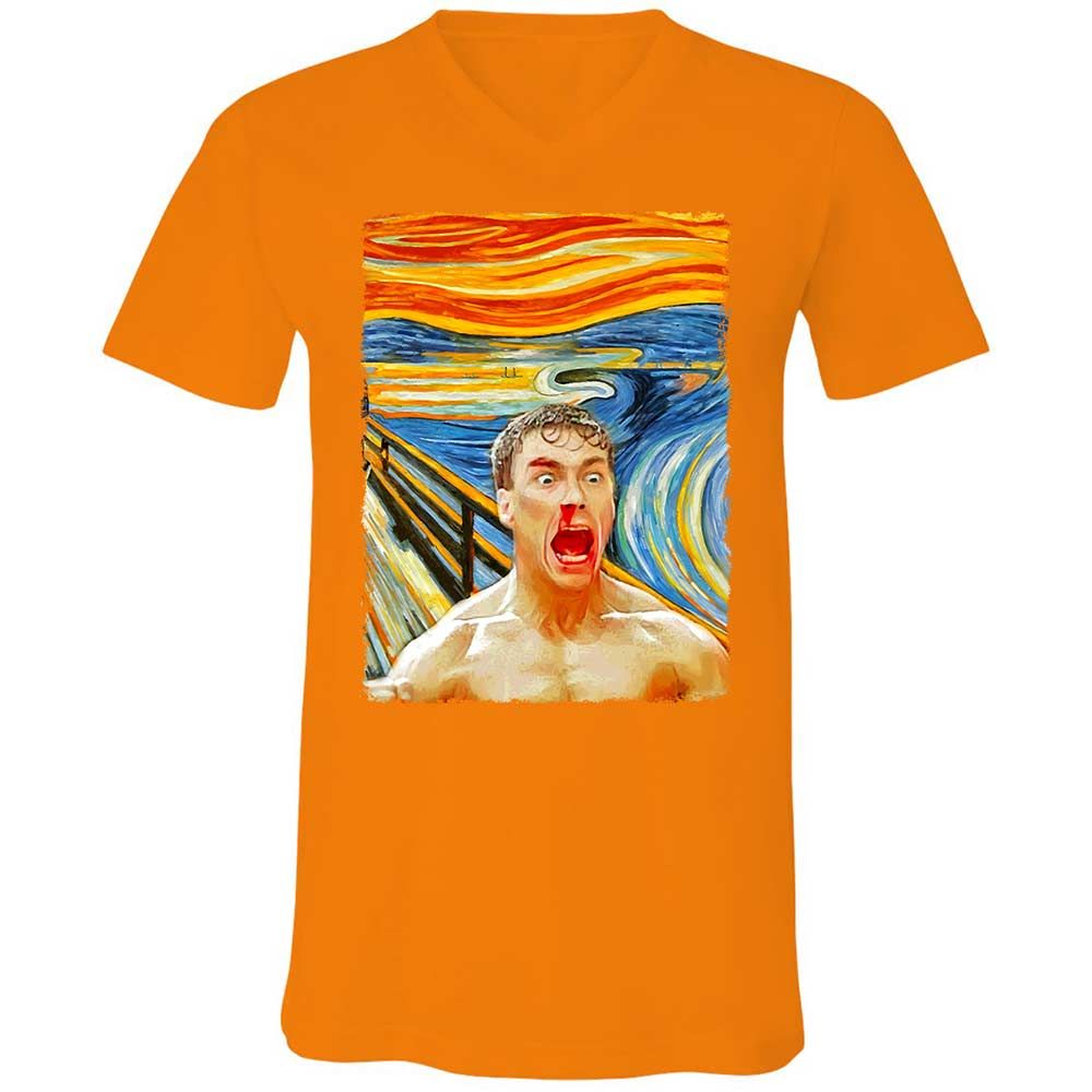 Unisex V-Neck T-Shirt - PJBVXW67 - Orange - 12