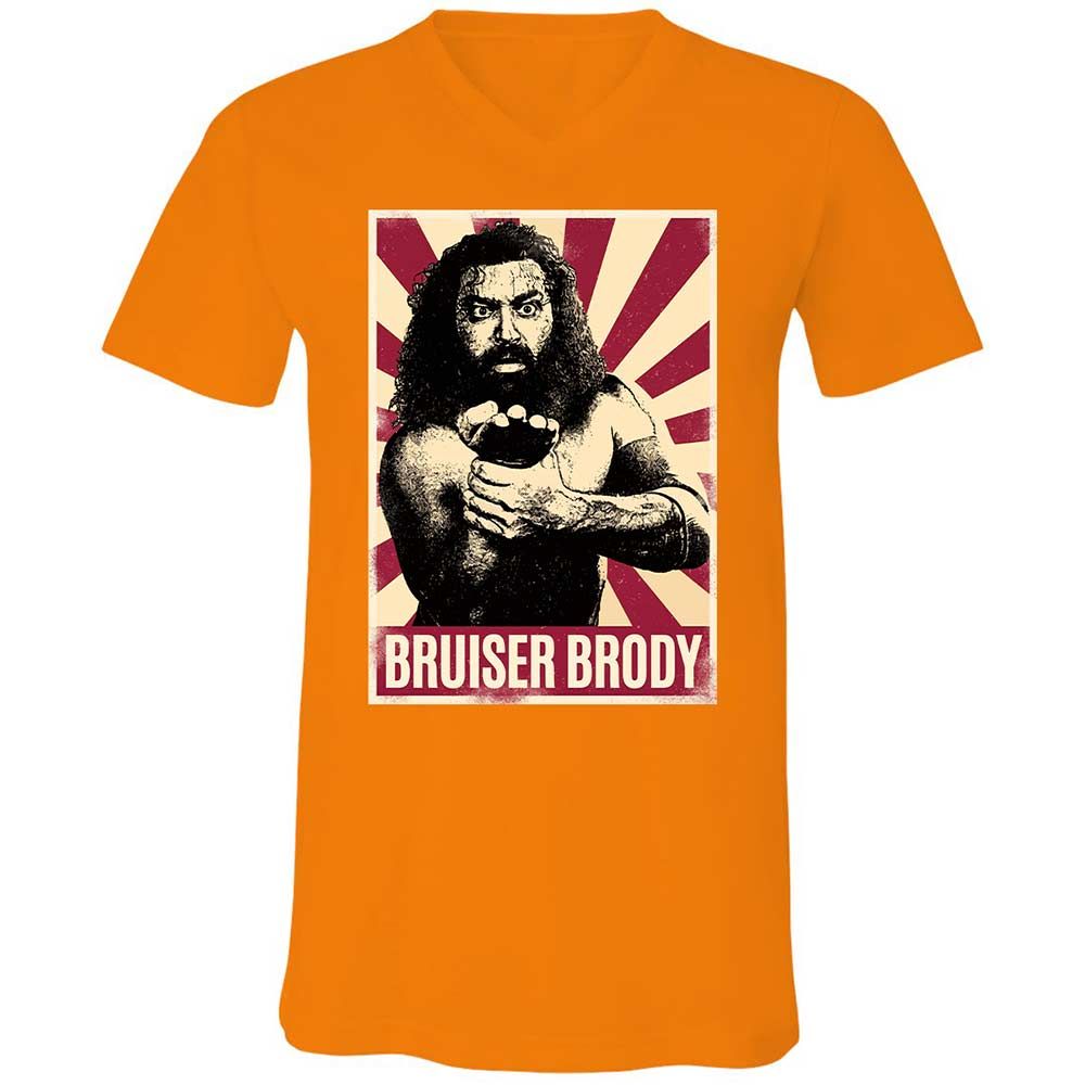 Unisex V-Neck T-Shirt - EMWXBR79 - Orange - 12