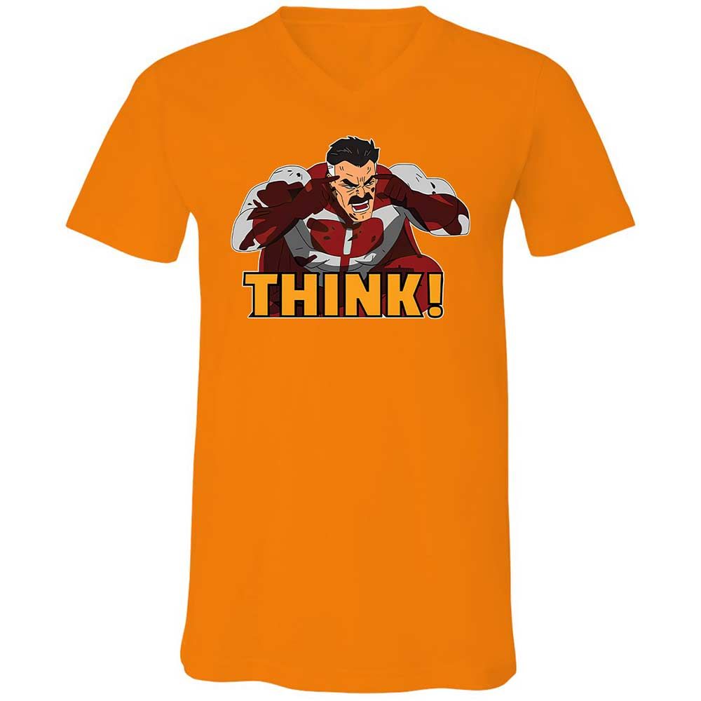 Unisex V-Neck T-Shirt - R68FZMJJ - Orange - 12
