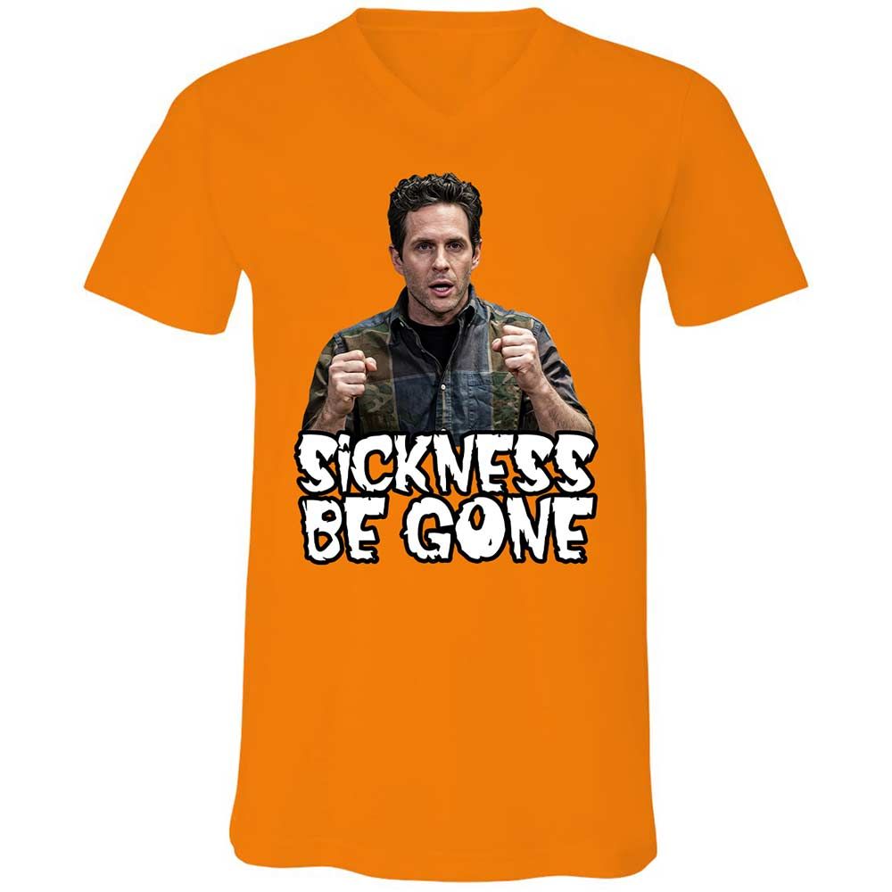 Unisex V-Neck T-Shirt - 5QDSN4E9 - Orange - 12