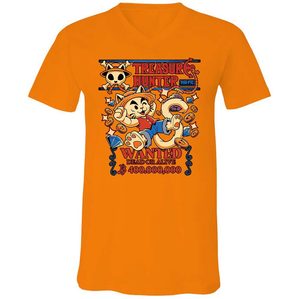 Unisex V-Neck T-Shirt - URXZNLMV - Orange - 12