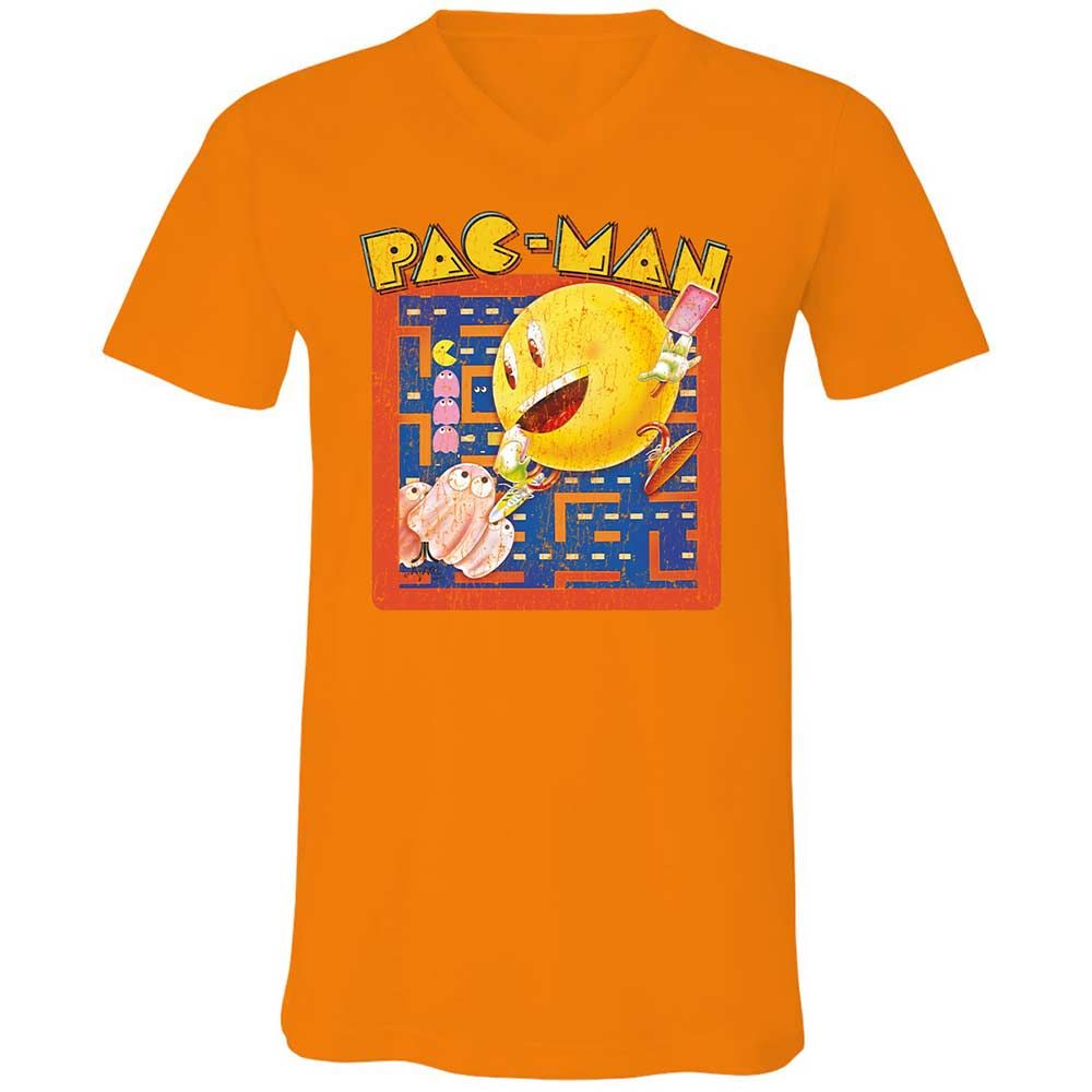 Unisex V-Neck T-Shirt - XJVGAQYZ - Orange - 12