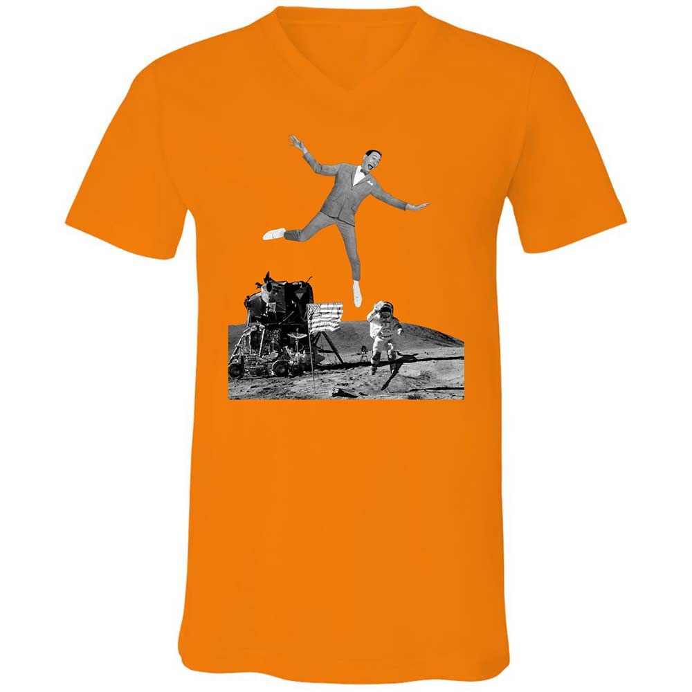 Unisex V-Neck T-Shirt - B3YWWST6 - Orange - 12