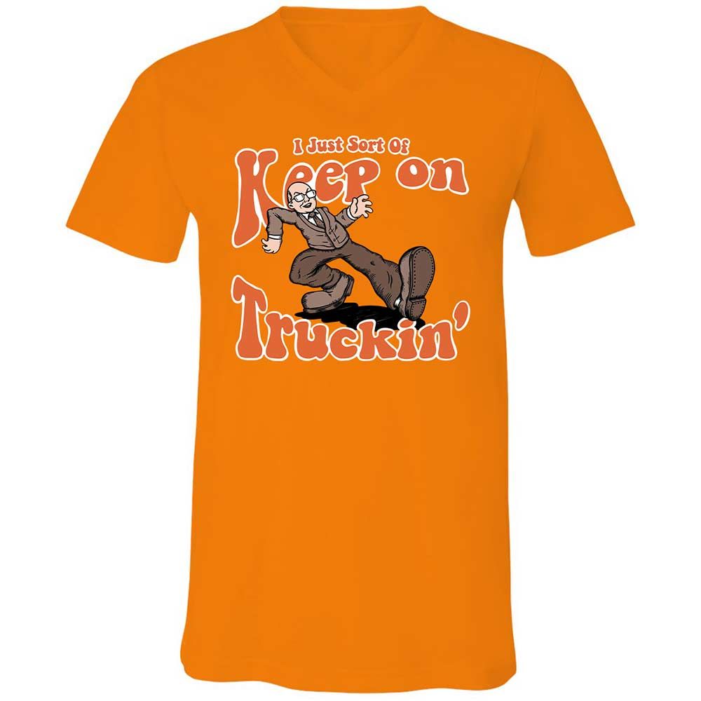Unisex V-Neck T-Shirt - L2J1JGWF - Orange - 12