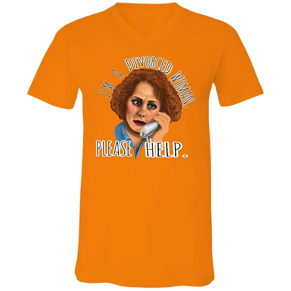 Unisex V-Neck T-Shirt - D6DYS252 - Orange - 12