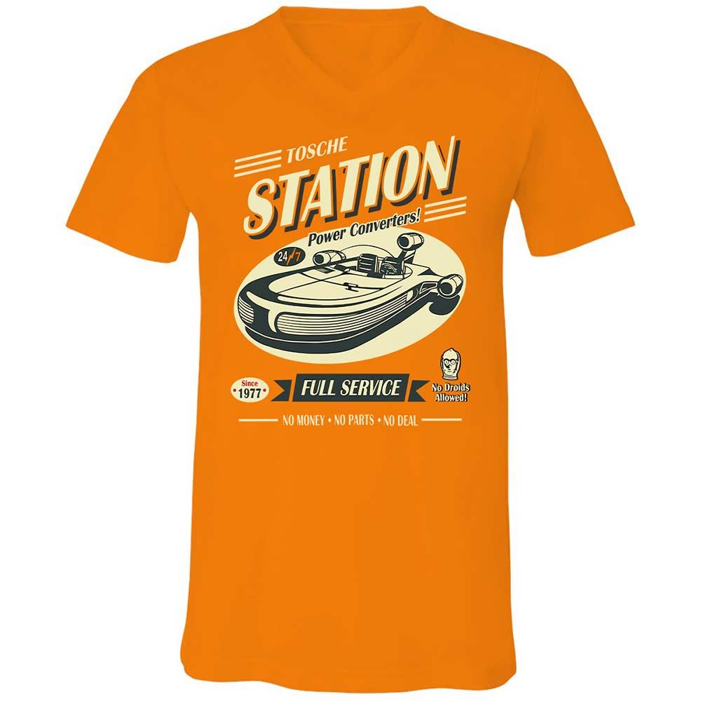 Unisex V-Neck T-Shirt - 83EFXEJU - Orange - 12