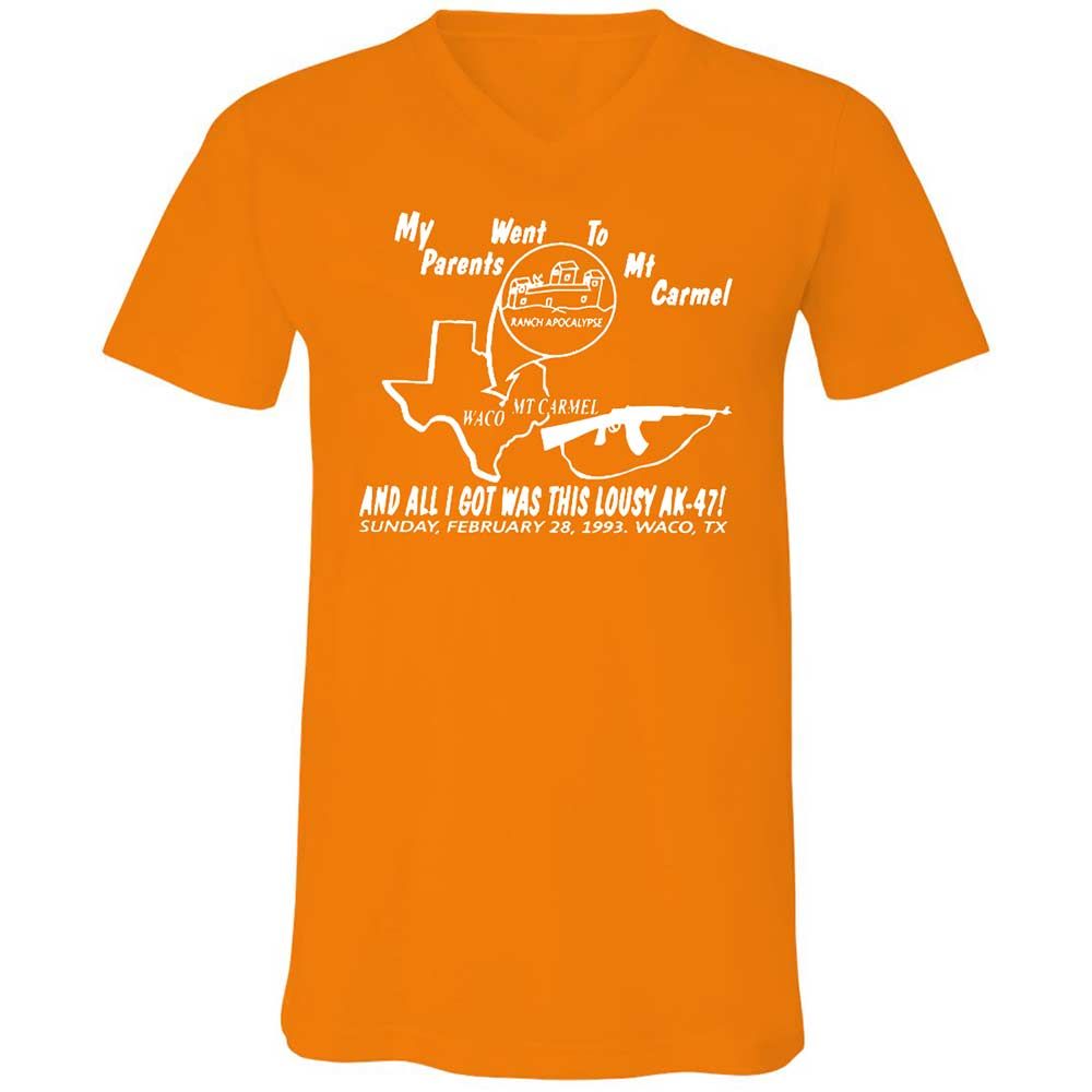Unisex V-Neck T-Shirt - GNMLJTWC - Orange - 12