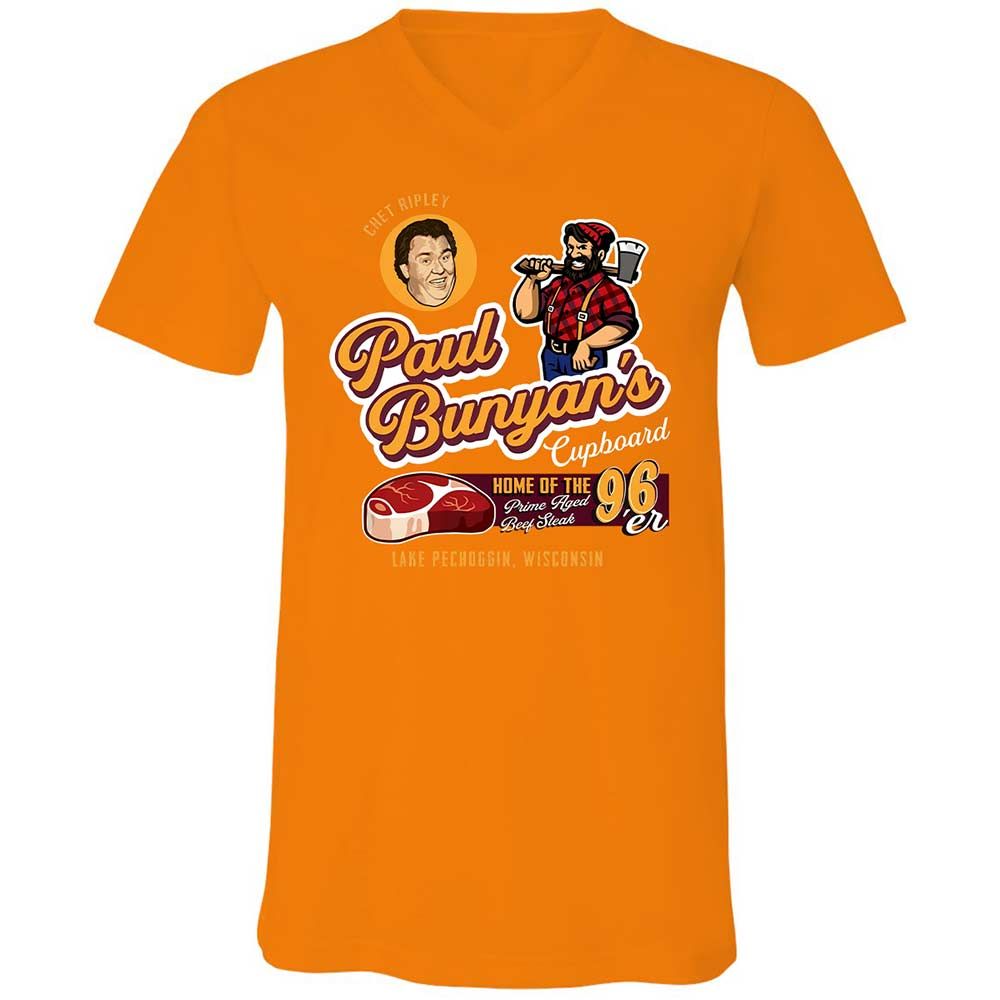 Unisex V-Neck T-Shirt - NMBQLXXF - Orange - 12