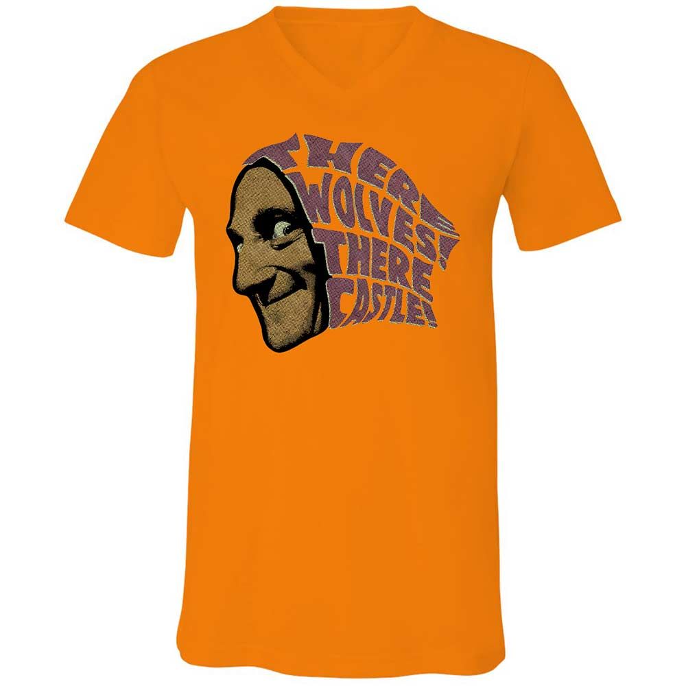 Unisex V-Neck T-Shirt - 8KGJX2QM - Orange - 12