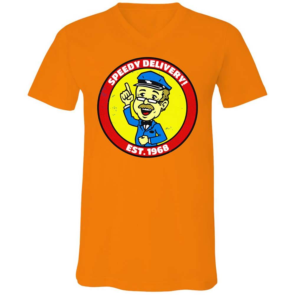 Unisex V-Neck T-Shirt - J7W1R6RQ - Orange - 12