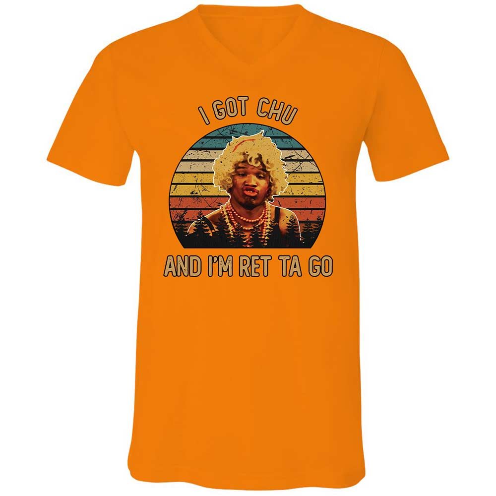 Unisex V-Neck T-Shirt - EQUHXVLX - Orange - 12