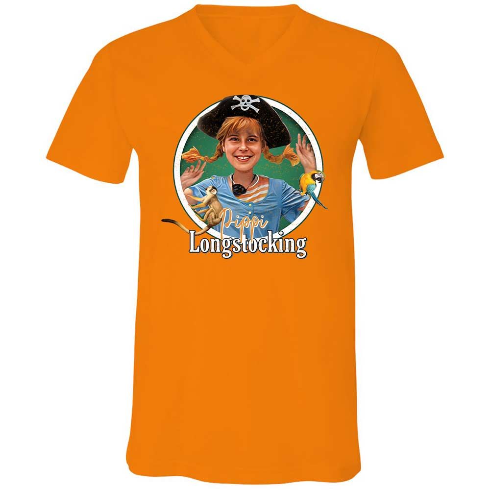 Unisex V-Neck T-Shirt - HH3Y2VEV - Orange - 12