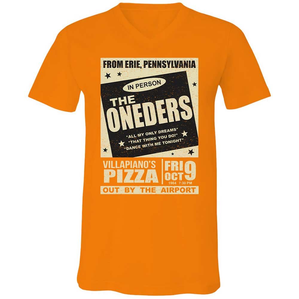 Unisex V-Neck T-Shirt - 7VVKFDQY - Orange - 12