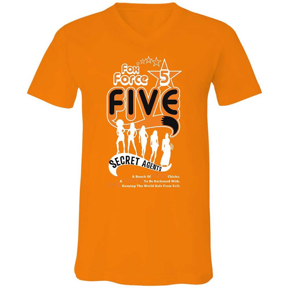 Unisex V-Neck T-Shirt - 9YKE8C3D - Orange - 12