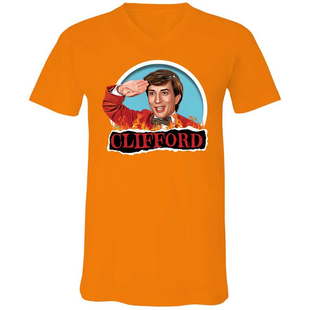 Unisex V-Neck T-Shirt - YJZTG1TV - Orange - 12