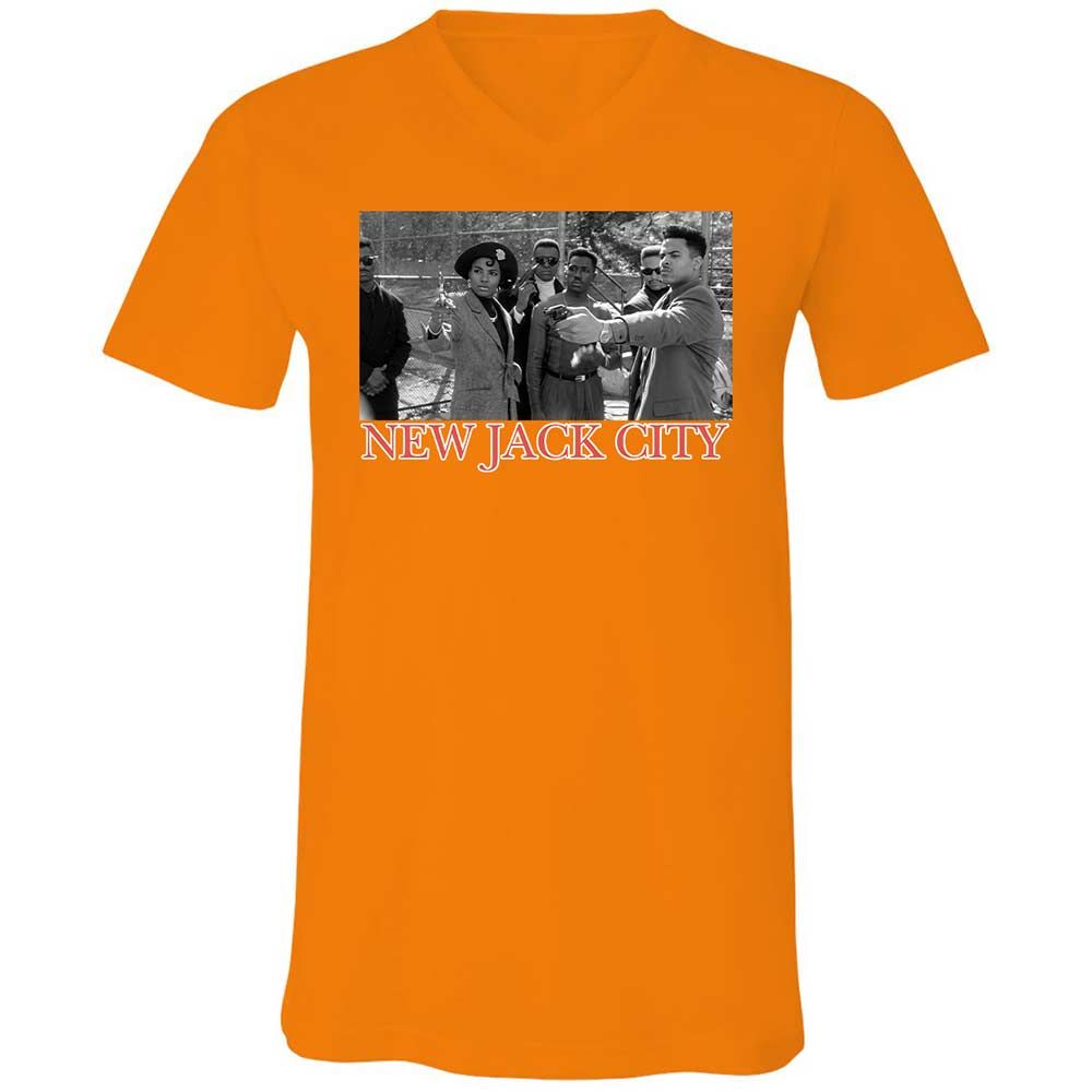 Unisex V-Neck T-Shirt - 27NNY9HS - Orange - 12