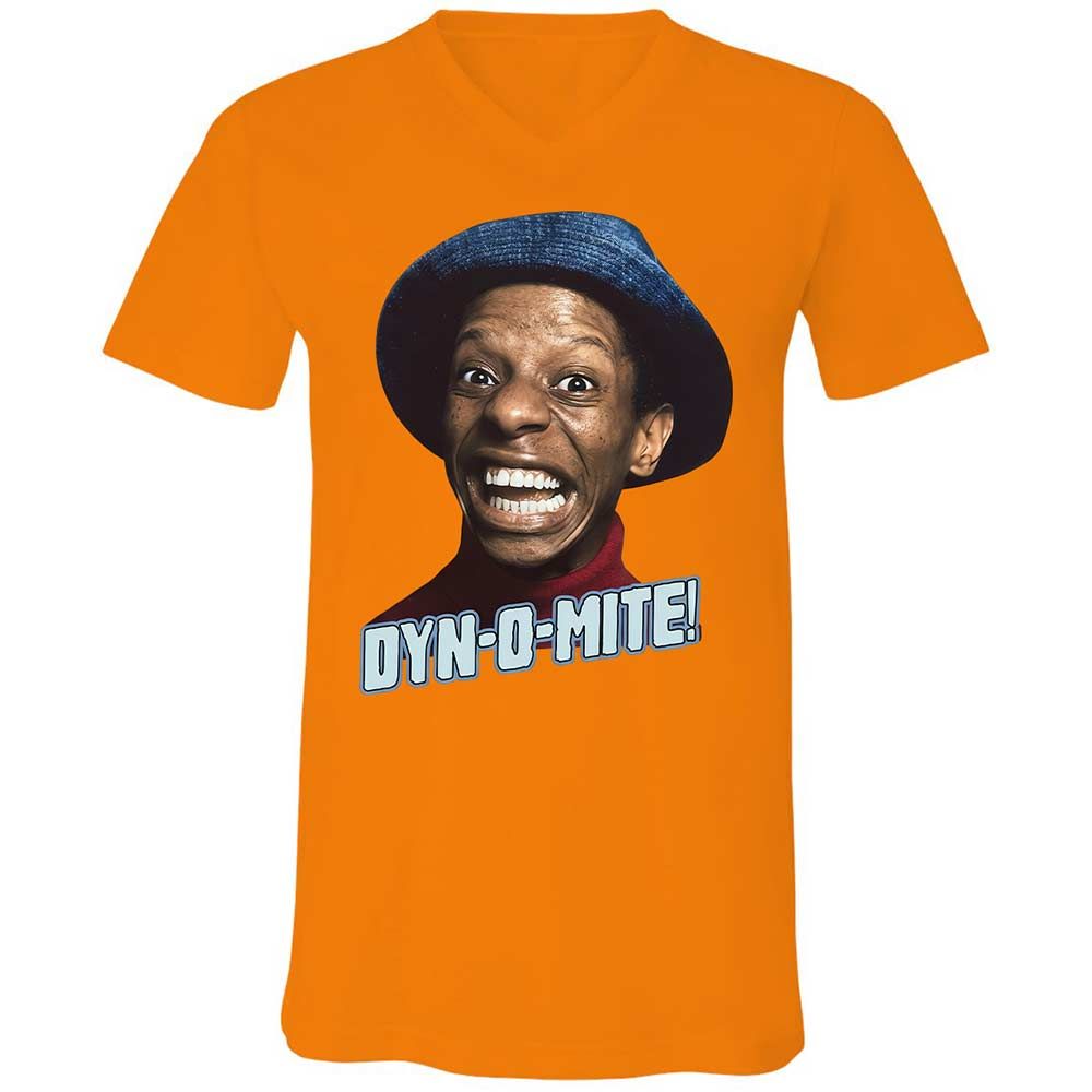 Unisex V-Neck T-Shirt - CCQ7XMJN - Orange - 12