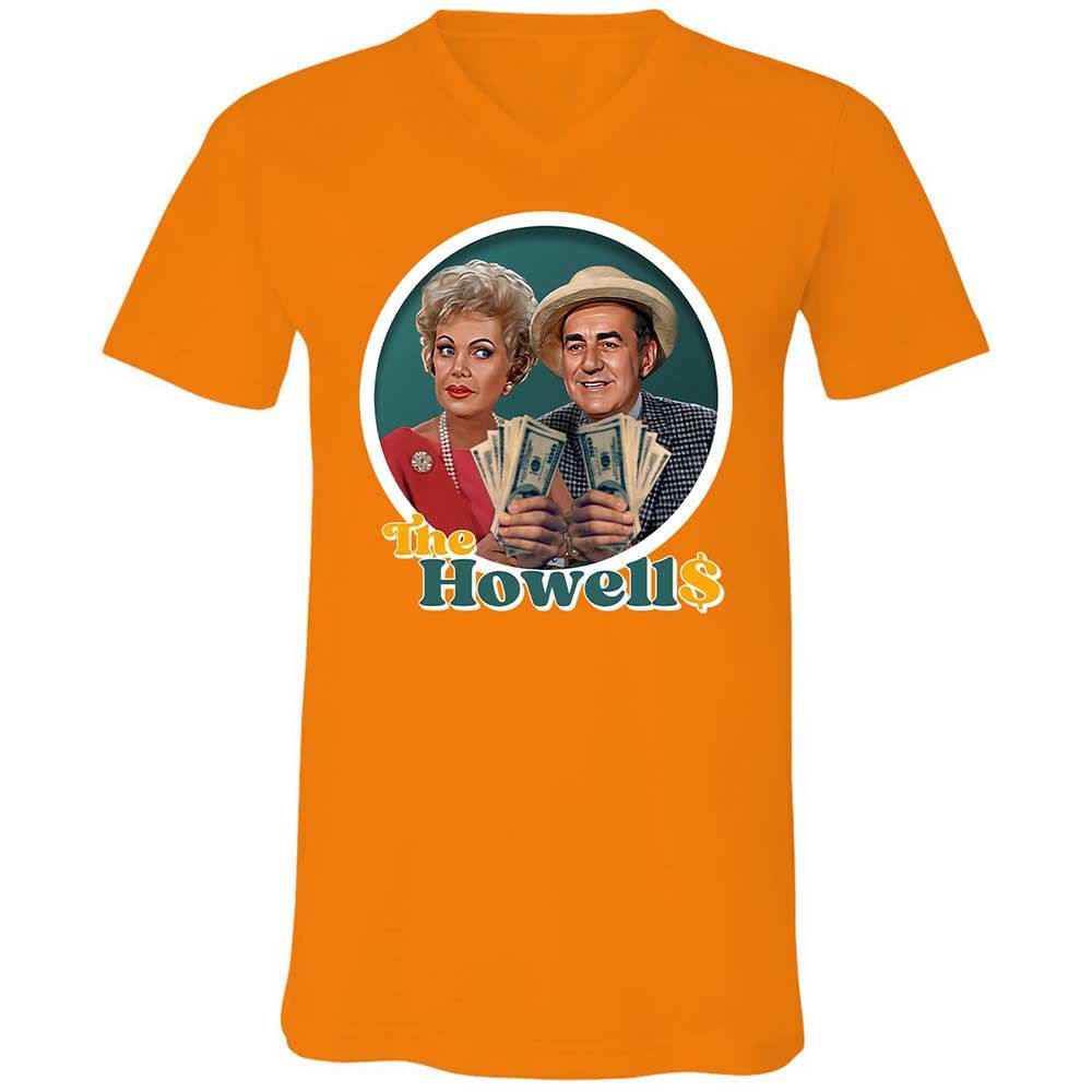 Unisex V-Neck T-Shirt - J85LEMM9 - Orange - 12