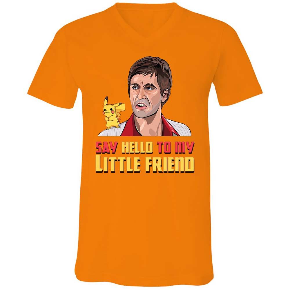 Unisex V-Neck T-Shirt - W9GQA2XH - Orange - 12