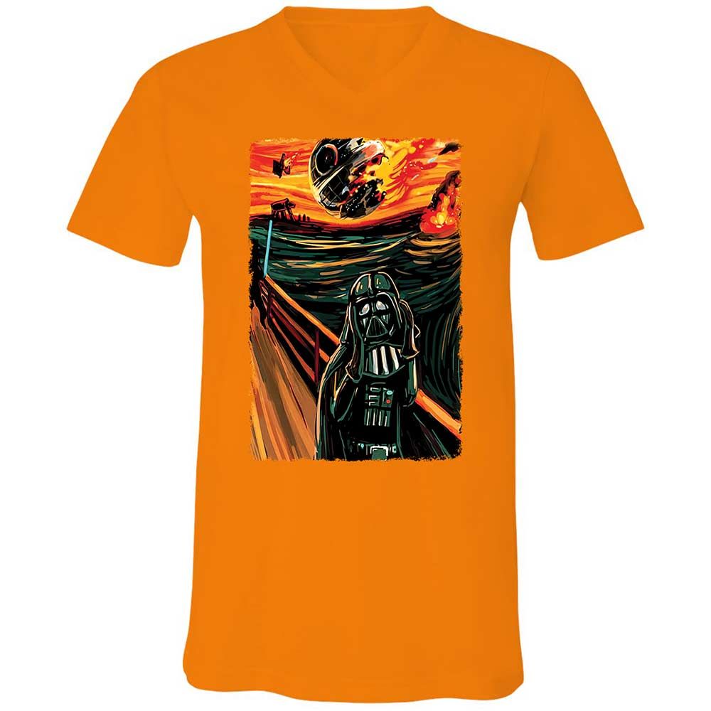 Unisex V-Neck T-Shirt - ELXAMP82 - Orange - 12