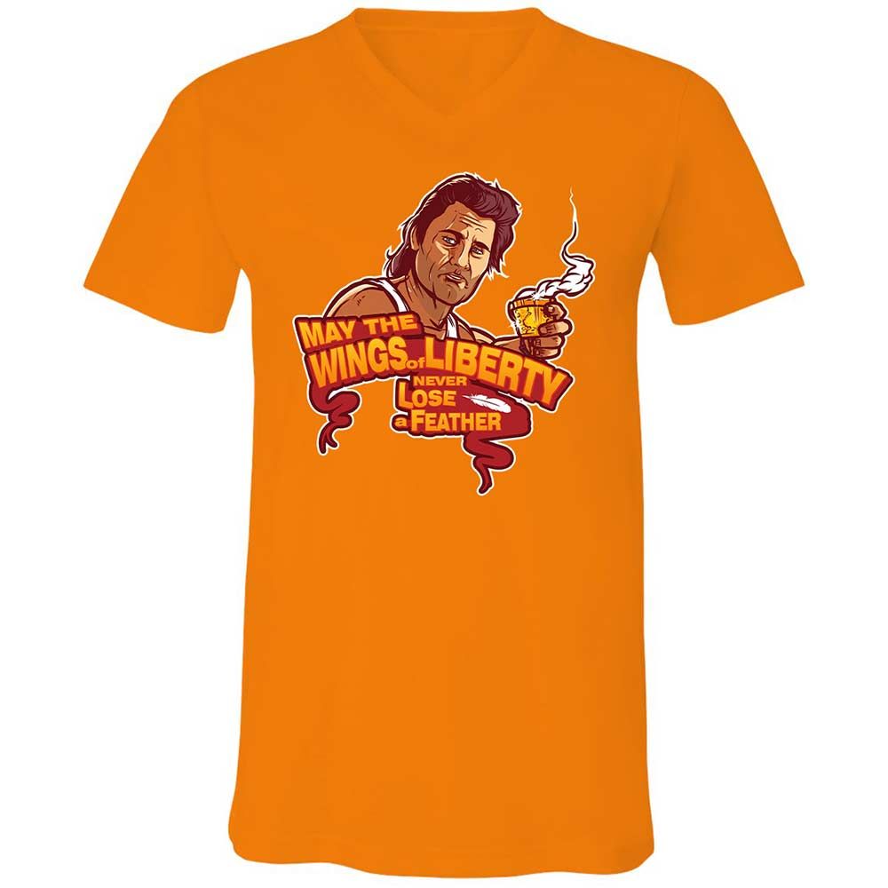 Unisex V-Neck T-Shirt - MK7QBGEW - Orange - 12