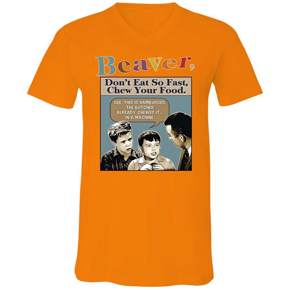 Unisex V-Neck T-Shirt - P4D9LL38 - Orange - 12