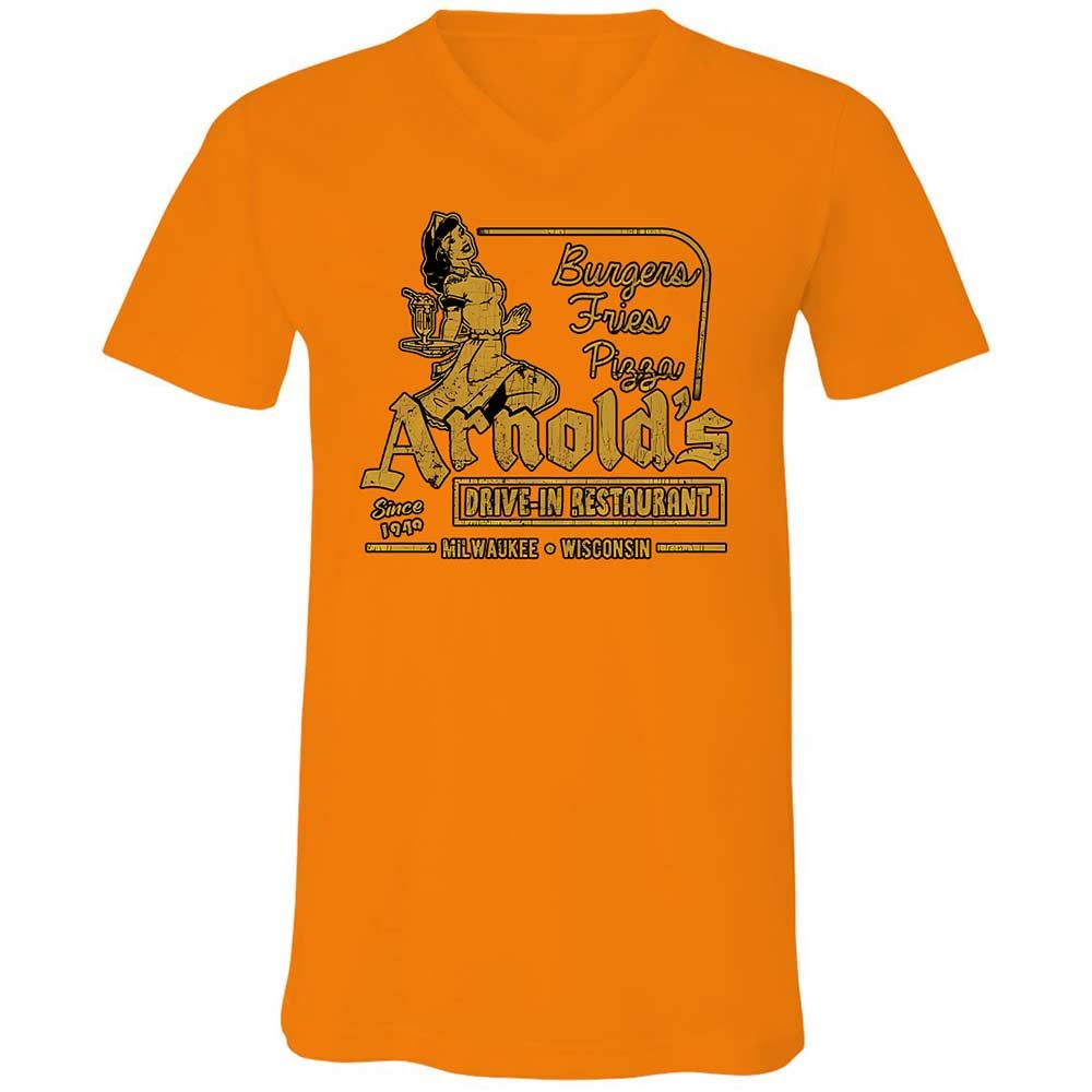 Unisex V-Neck T-Shirt - FBBYRD4L - Orange - 12