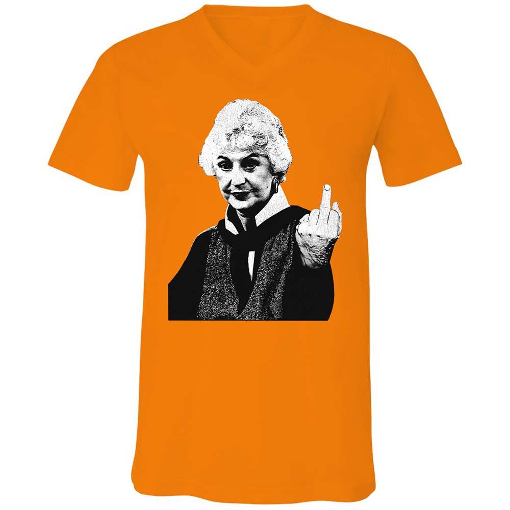 Unisex V-Neck T-Shirt - K99FHHNQ - Orange - 12