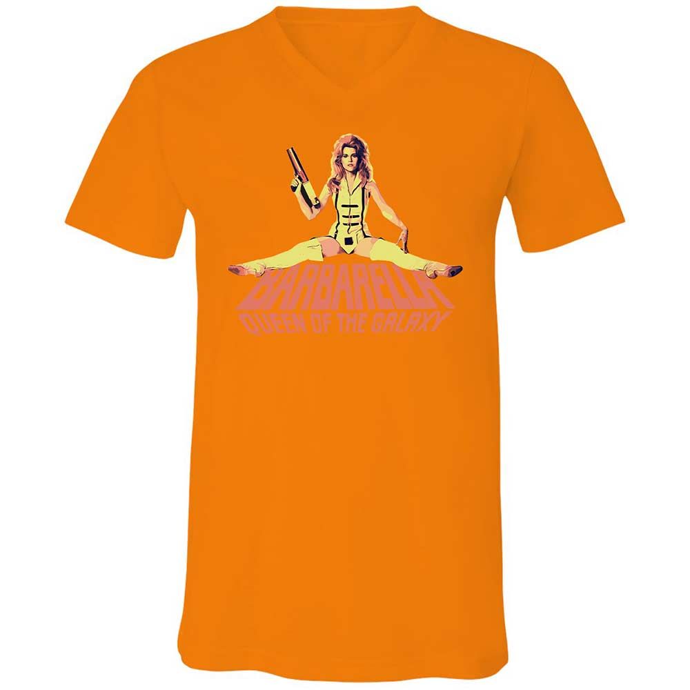 Unisex V-Neck T-Shirt - B485ZA3H - Orange - 12