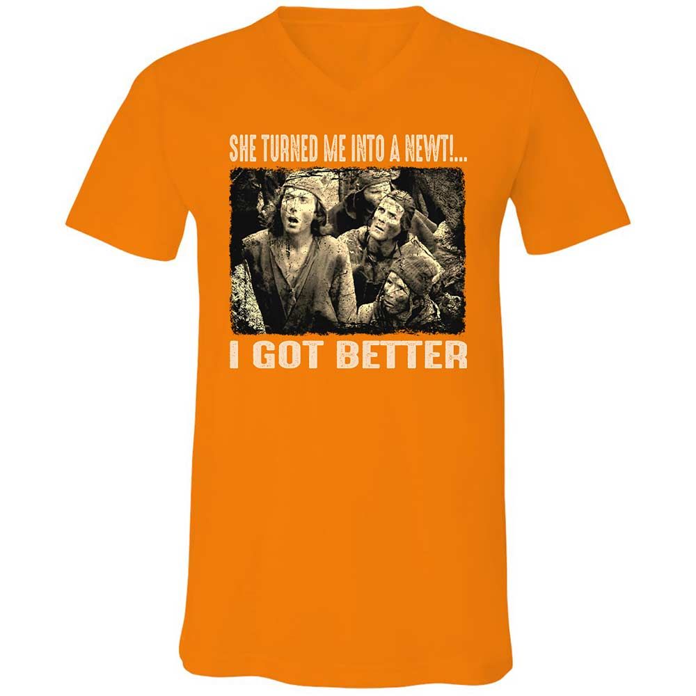 Unisex V-Neck T-Shirt - BPXQG833 - Orange - 12