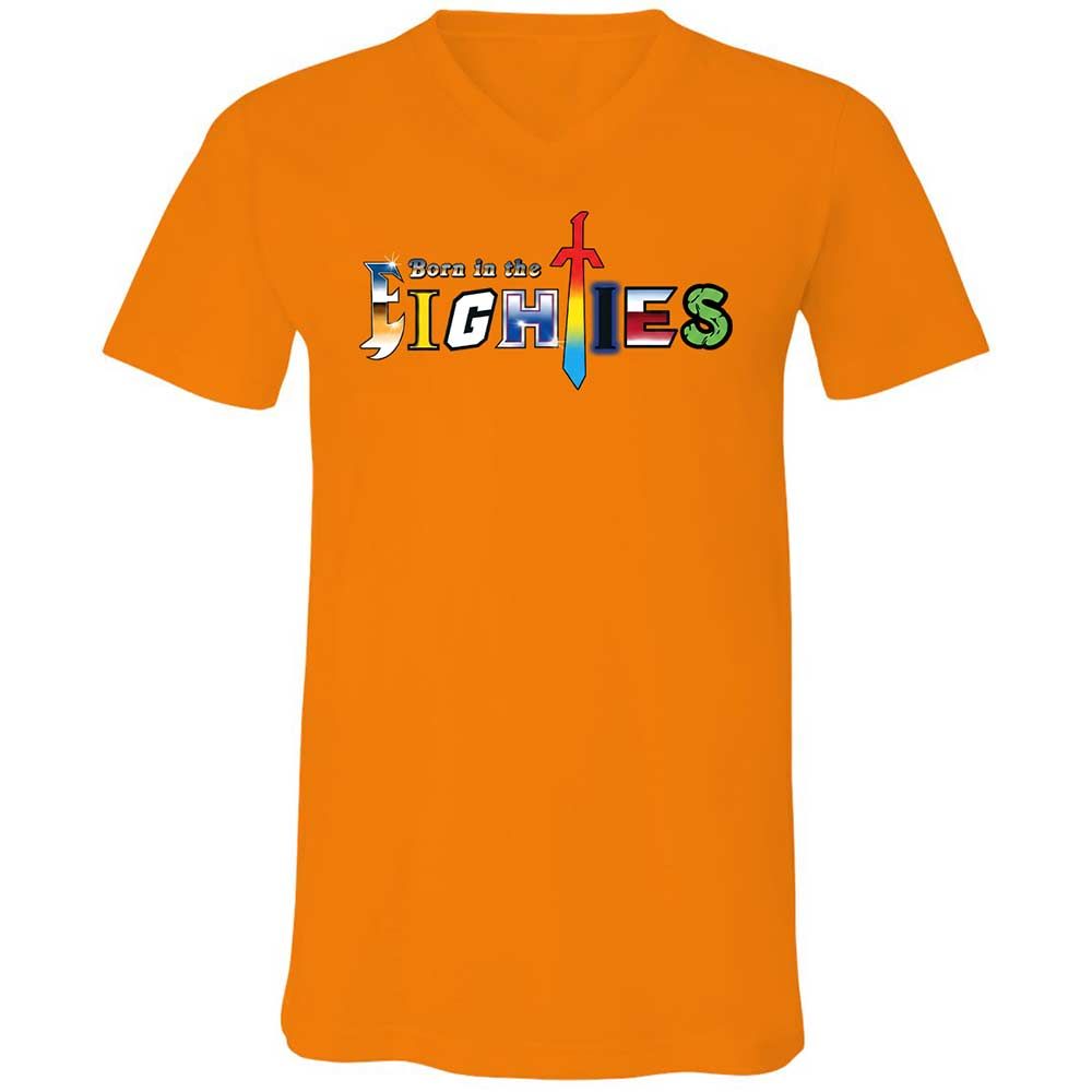 Unisex V-Neck T-Shirt - KYNKF3H1 - Orange - 12