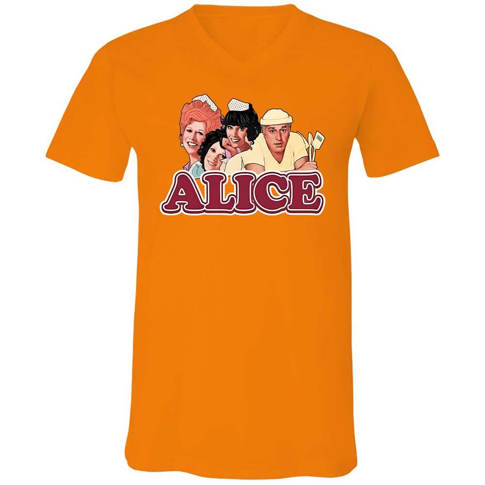 Unisex V-Neck T-Shirt - 3WGYFJZS - Orange - 12