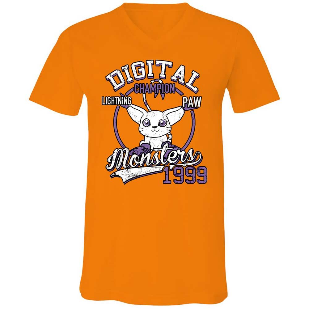 Unisex V-Neck T-Shirt - PQGXRYLZ - Orange - 12
