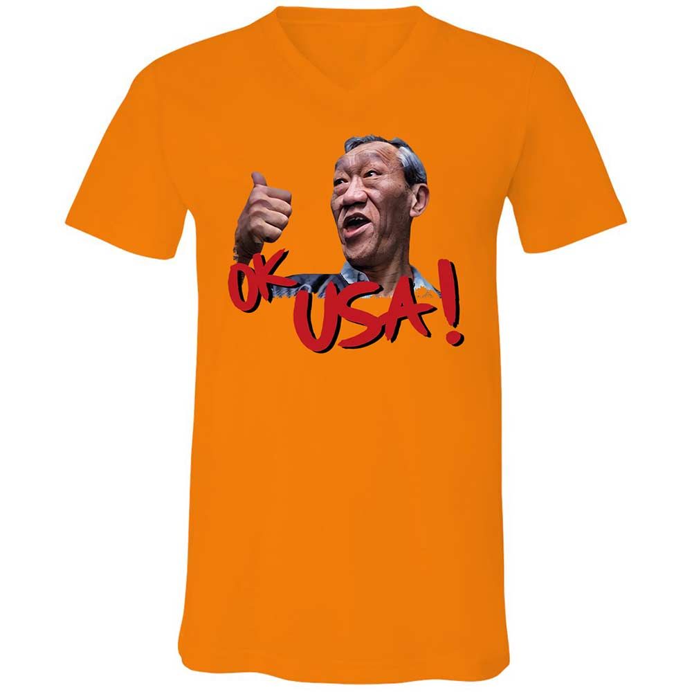 Unisex V-Neck T-Shirt - 9HQ15ZQ8 - Orange - 12
