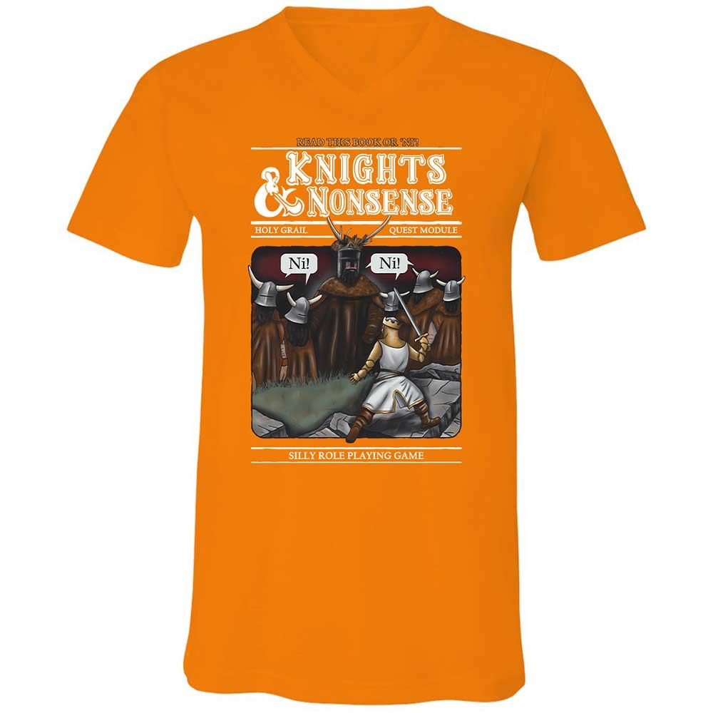 Unisex V-Neck T-Shirt - 8DRAX6KJ - Orange - 12