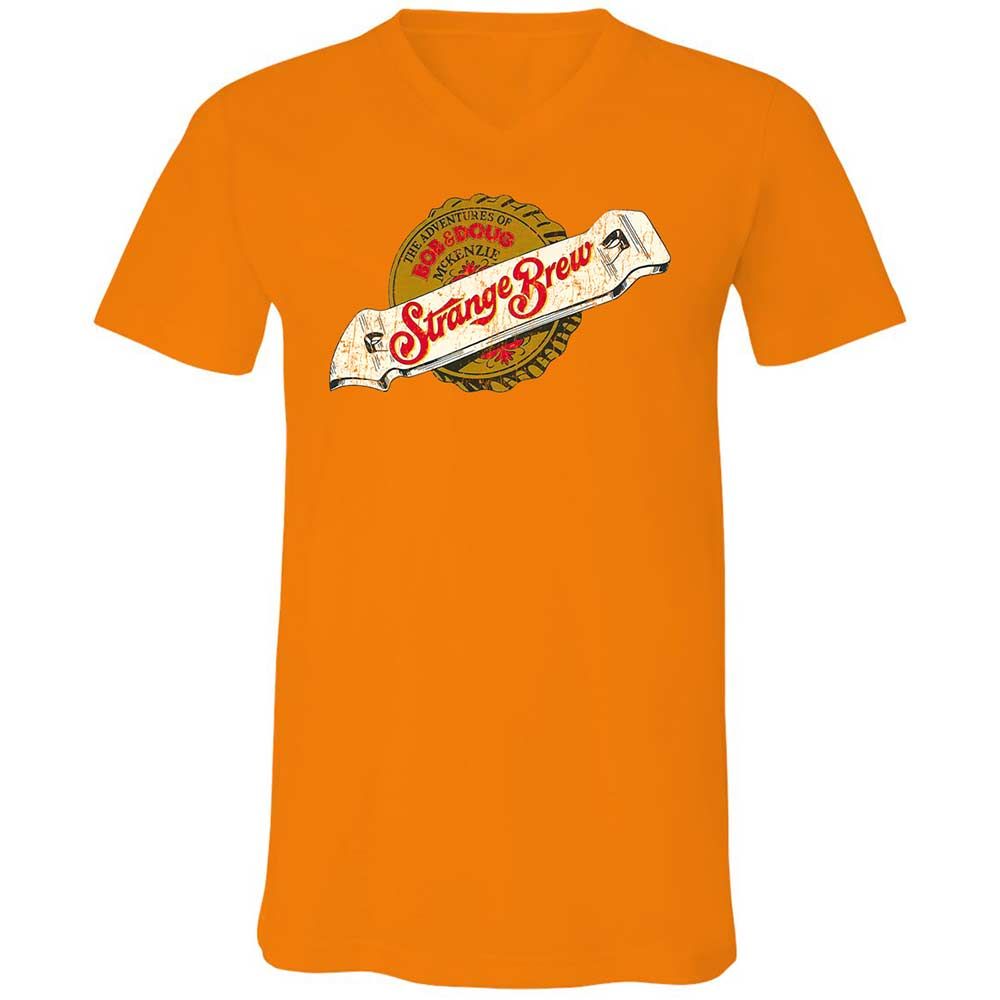 Unisex V-Neck T-Shirt - P4DHA5L4 - Orange - 12