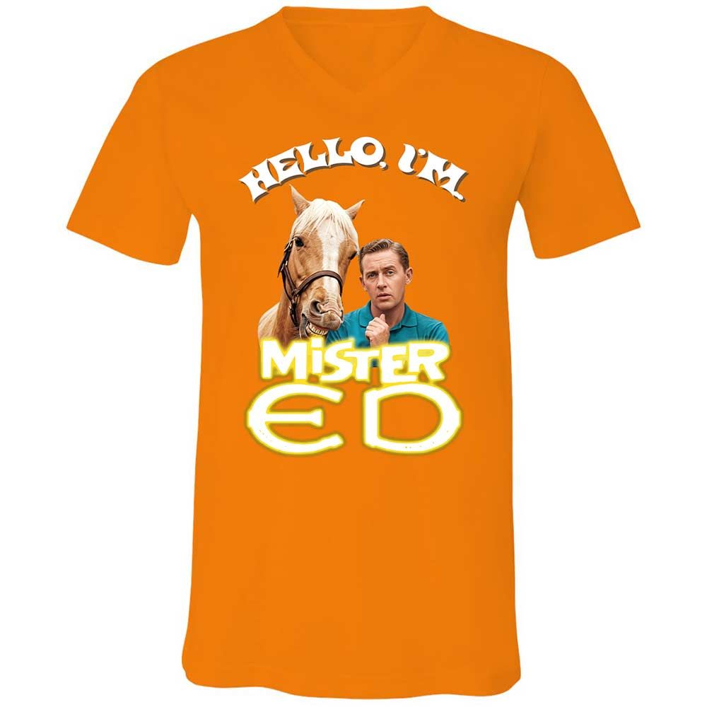 Unisex V-Neck T-Shirt - 95HM1K56 - Orange - 12