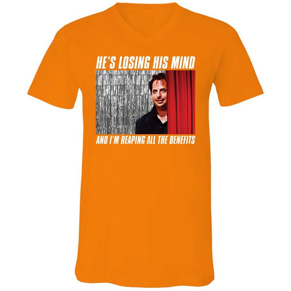 Unisex V-Neck T-Shirt - P4BUF1LH - Orange - 12