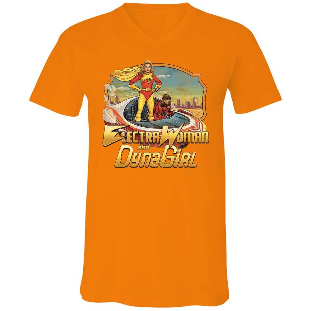 Unisex V-Neck T-Shirt - YE4TCBSK - Orange - 12