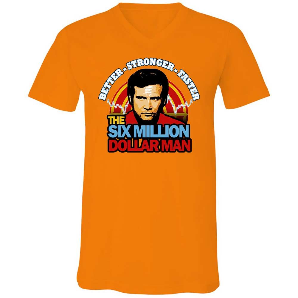 Unisex V-Neck T-Shirt - QSMJH3KN - Orange - 12