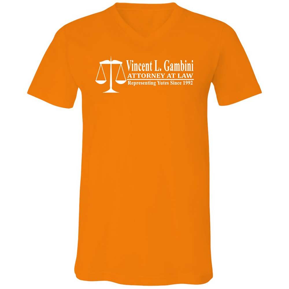 Unisex V-Neck T-Shirt - UN5WVF4K - Orange - 12