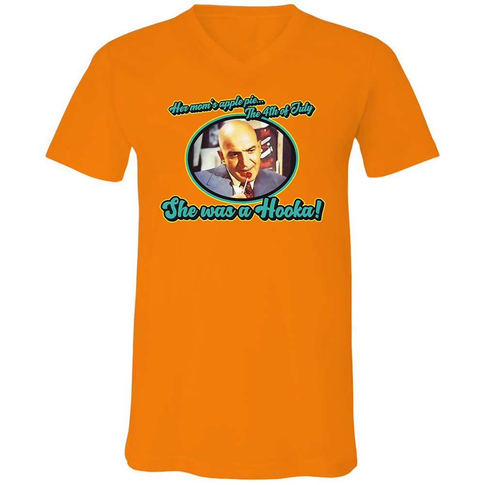 Unisex V-Neck T-Shirt - 1C95DFR7 - Orange - 12
