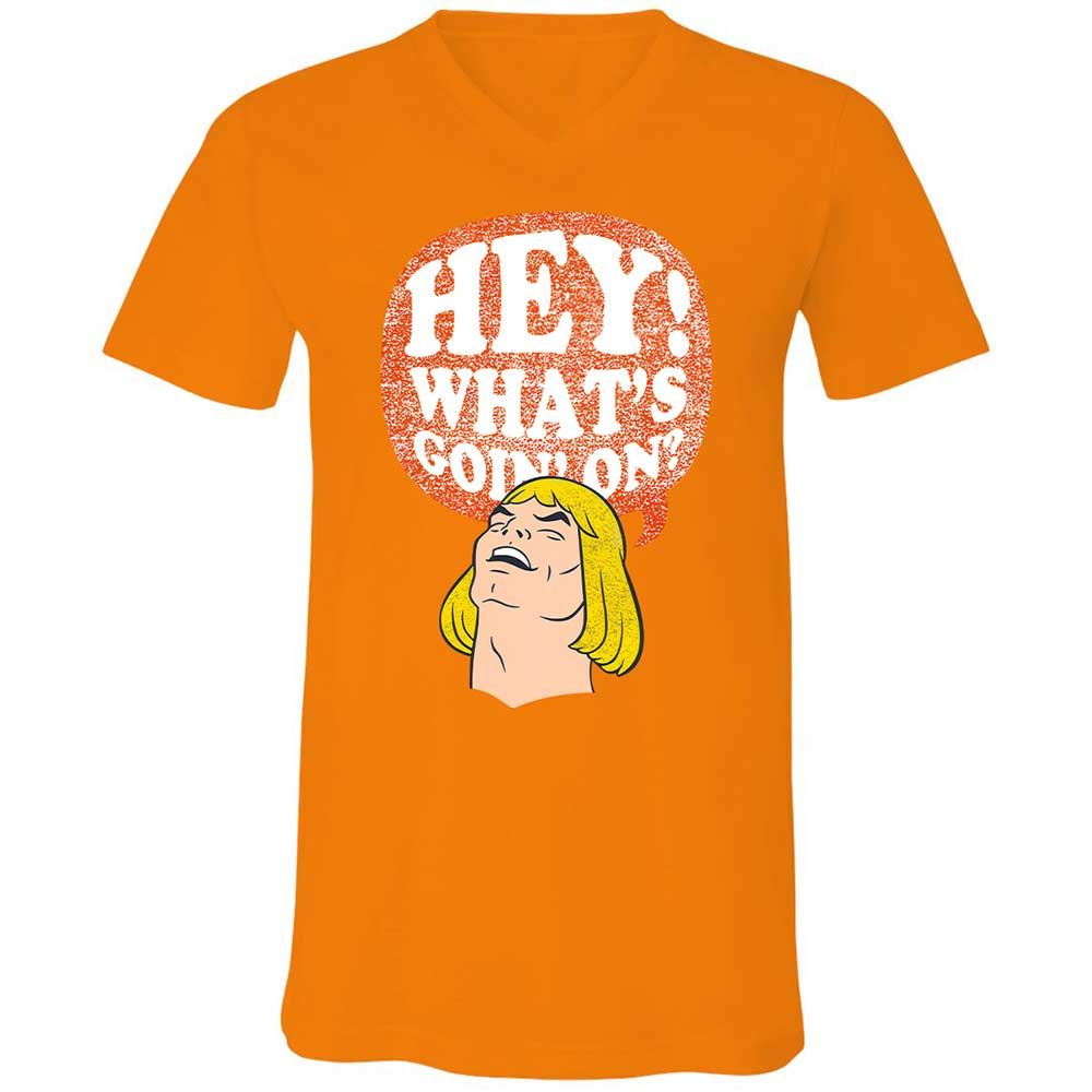 Unisex V-Neck T-Shirt - 3V86KA6E - Orange - 12