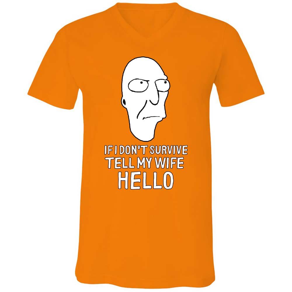Unisex V-Neck T-Shirt - 25D3E6YT - Orange - 12