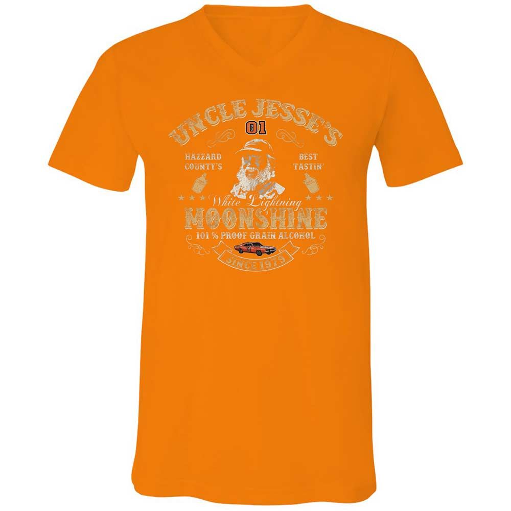 Unisex V-Neck T-Shirt - QD3D4XU5 - Orange - 12