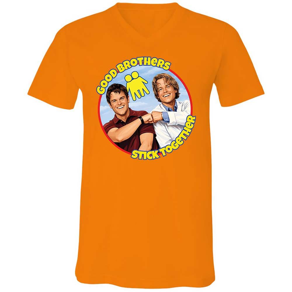 Unisex V-Neck T-Shirt - 9YXV6ECJ - Orange - 12