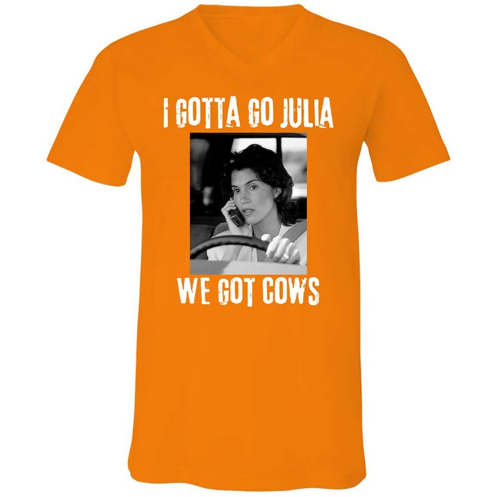 Unisex V-Neck T-Shirt - FUJ8YD6Q - Orange - 12