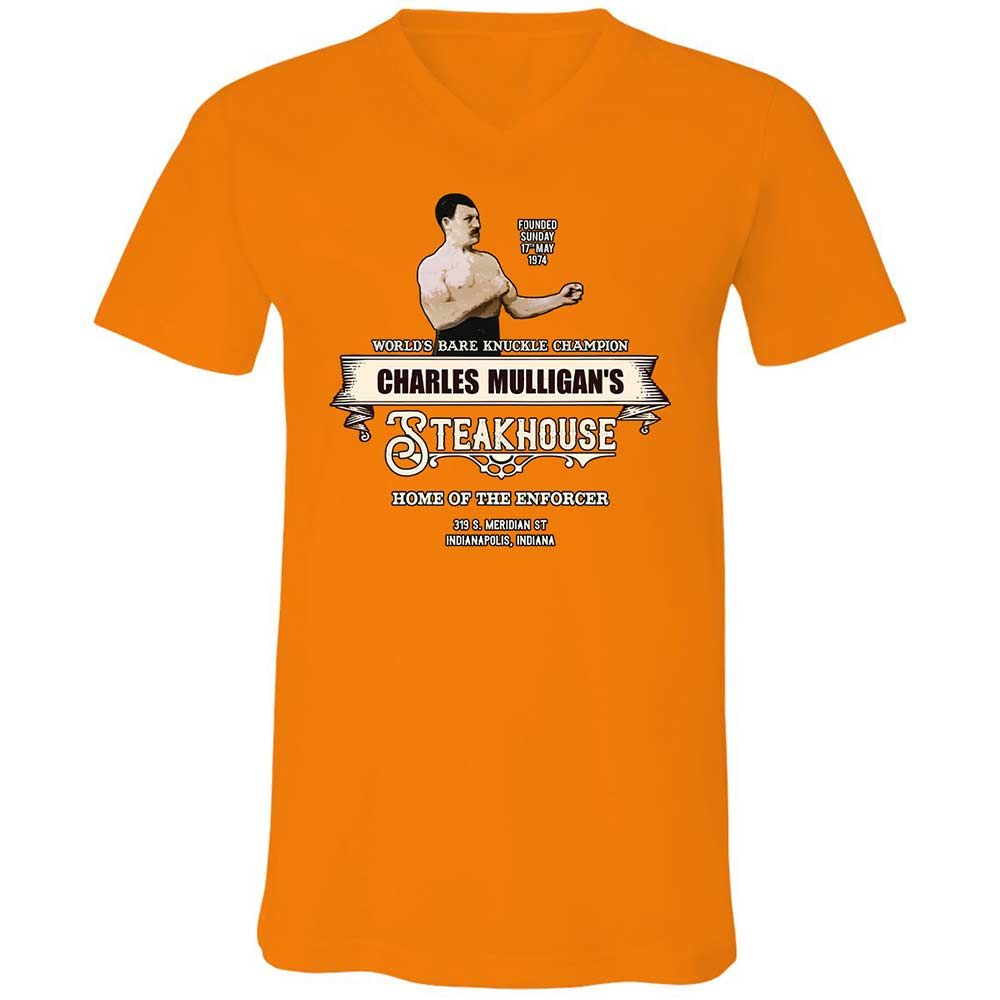 Unisex V-Neck T-Shirt - ESYKZRM8 - Orange - 12